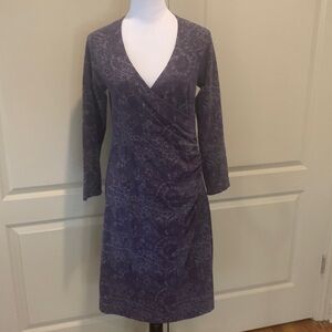 Soft Surroundings Purple-Gray Wrap Dress, Medium